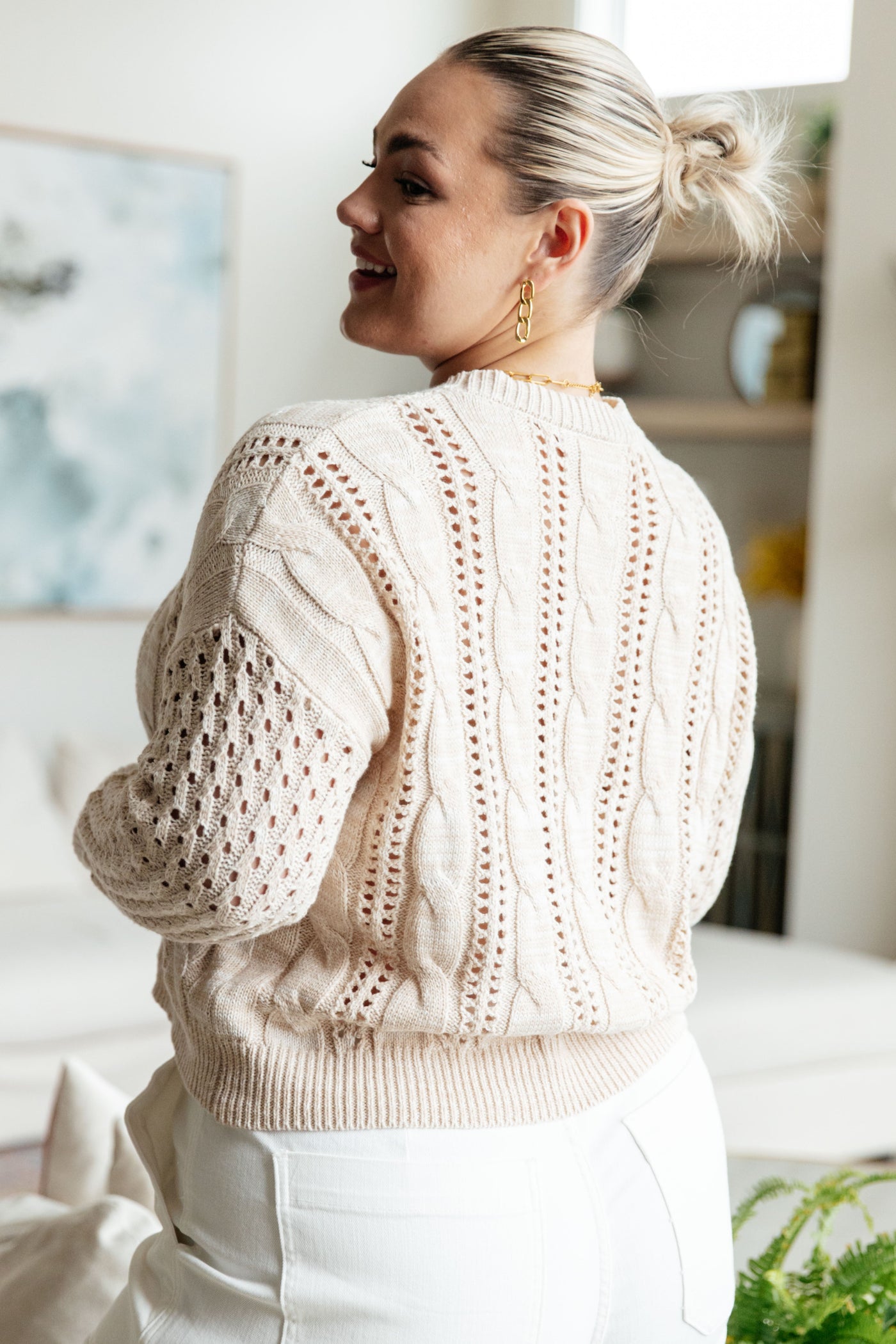 A Note of Thanks Cable Knit Sweater|Corner Stone Spa Boutique-Tops- Corner Stone Spa and Salon Boutique in Stoughton, Wisconsin