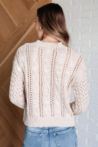 A Note of Thanks Cable Knit Sweater|Corner Stone Spa Boutique-Tops- Corner Stone Spa and Salon Boutique in Stoughton, Wisconsin