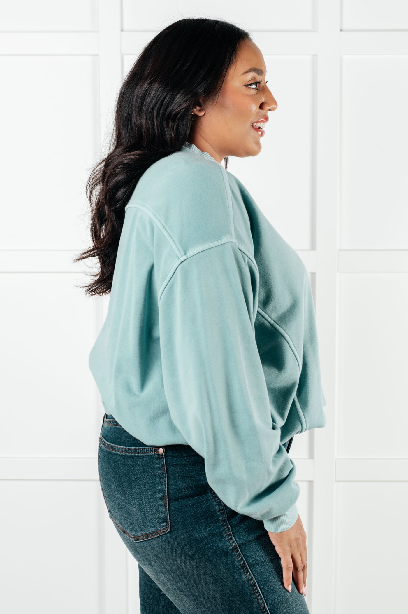 Beyond the Basics Pullover in Blue Grey|Corner Stone Spa Boutique-Tops- Corner Stone Spa and Salon Boutique in Stoughton, Wisconsin