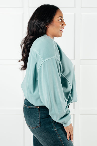 Beyond the Basics Pullover in Blue Grey|Corner Stone Spa Boutique-Tops- Corner Stone Spa and Salon Boutique in Stoughton, Wisconsin
