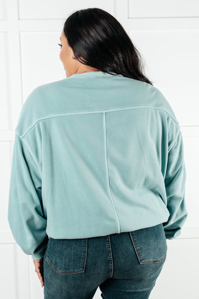 Beyond the Basics Pullover in Blue Grey|Corner Stone Spa Boutique-Tops- Corner Stone Spa and Salon Boutique in Stoughton, Wisconsin