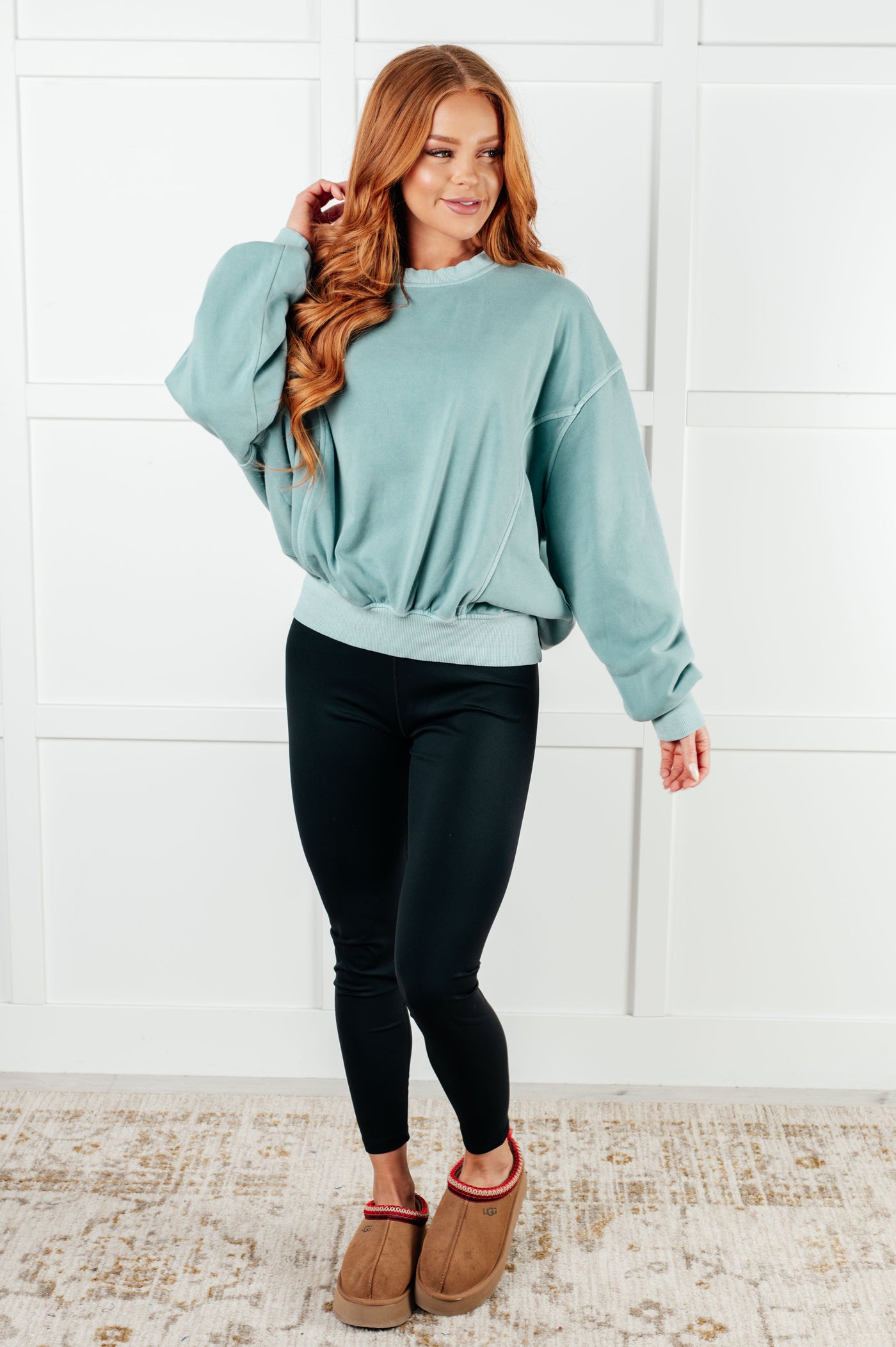 Beyond the Basics Pullover in Blue Grey|Corner Stone Spa Boutique-Tops- Corner Stone Spa and Salon Boutique in Stoughton, Wisconsin
