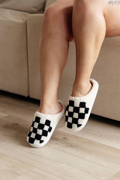 Checked Out Slippers in Black|Corner Stone Spa Boutique-Womens- Corner Stone Spa and Salon Boutique in Stoughton, Wisconsin
