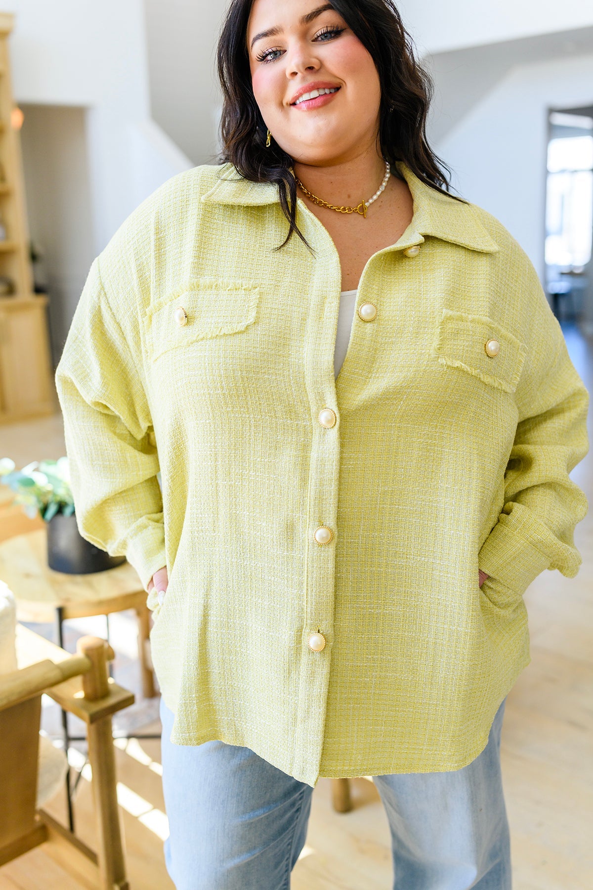 Daydreams Shacket in Yellow|Corner Stone Spa Boutique-Tops- Corner Stone Spa and Salon Boutique in Stoughton, Wisconsin