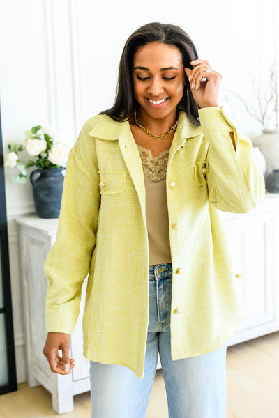 Daydreams Shacket in Yellow|Corner Stone Spa Boutique-Tops- Corner Stone Spa and Salon Boutique in Stoughton, Wisconsin