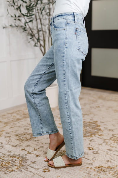 Debbie High Rise Stone Wash Straight Fit Jeans-Womens- Corner Stone Spa and Salon Boutique in Stoughton, Wisconsin