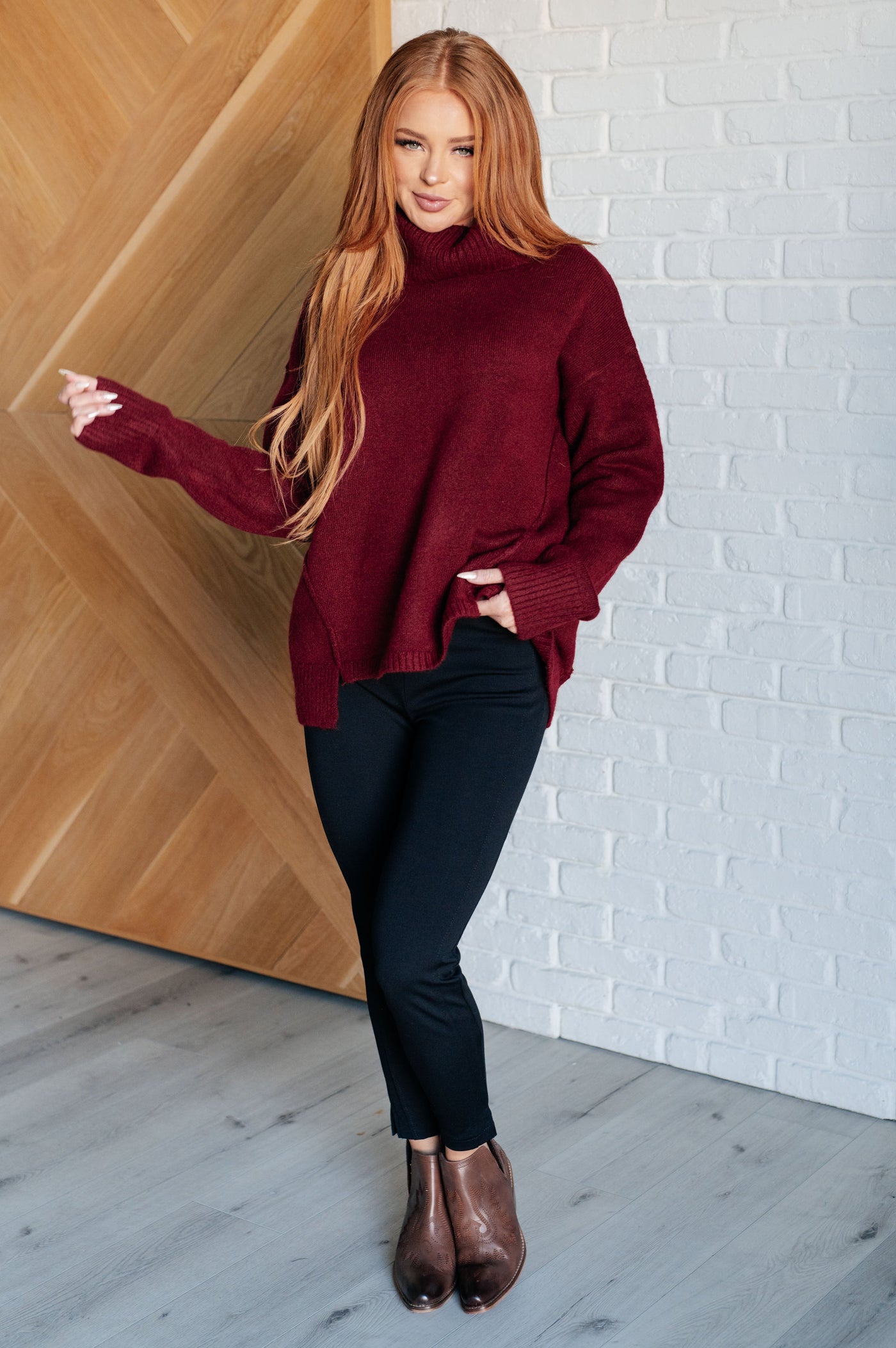 Envelop Me Turtleneck Sweater-Tops- Corner Stone Spa and Salon Boutique in Stoughton, Wisconsin