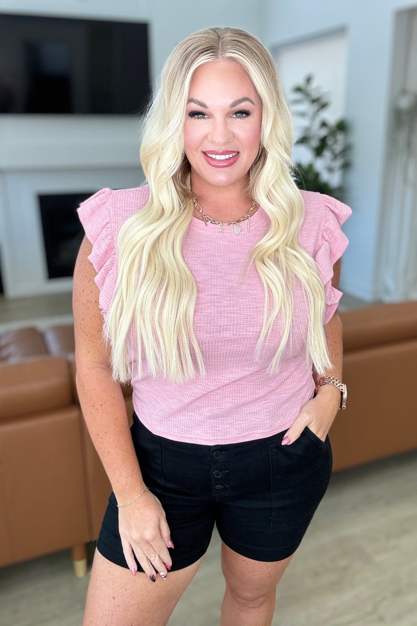 Especially Sweet Ruffle Sleeve Top|Corner Stone Spa Boutique-Tops- Corner Stone Spa and Salon Boutique in Stoughton, Wisconsin