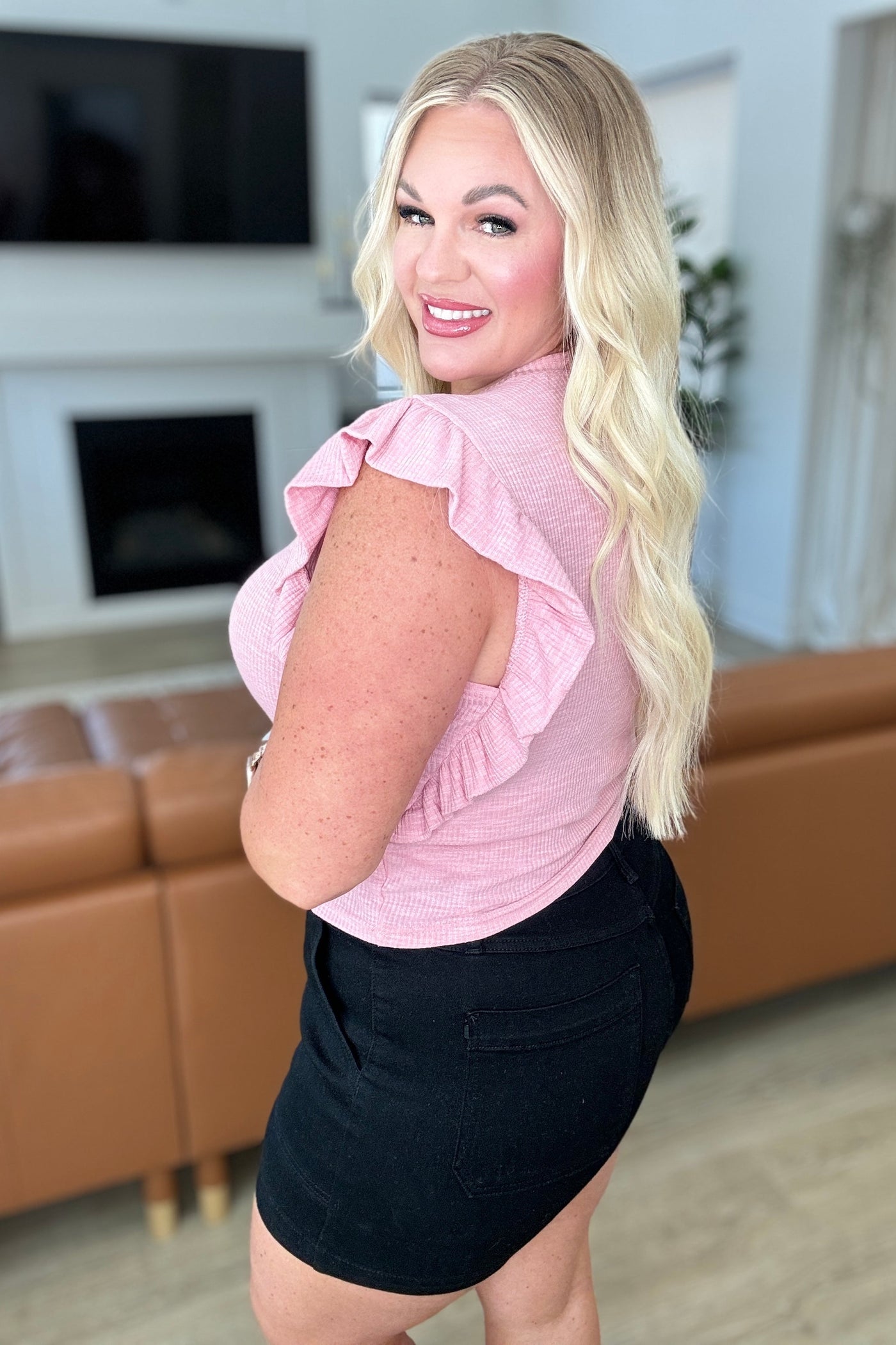 Especially Sweet Ruffle Sleeve Top|Corner Stone Spa Boutique-Tops- Corner Stone Spa and Salon Boutique in Stoughton, Wisconsin