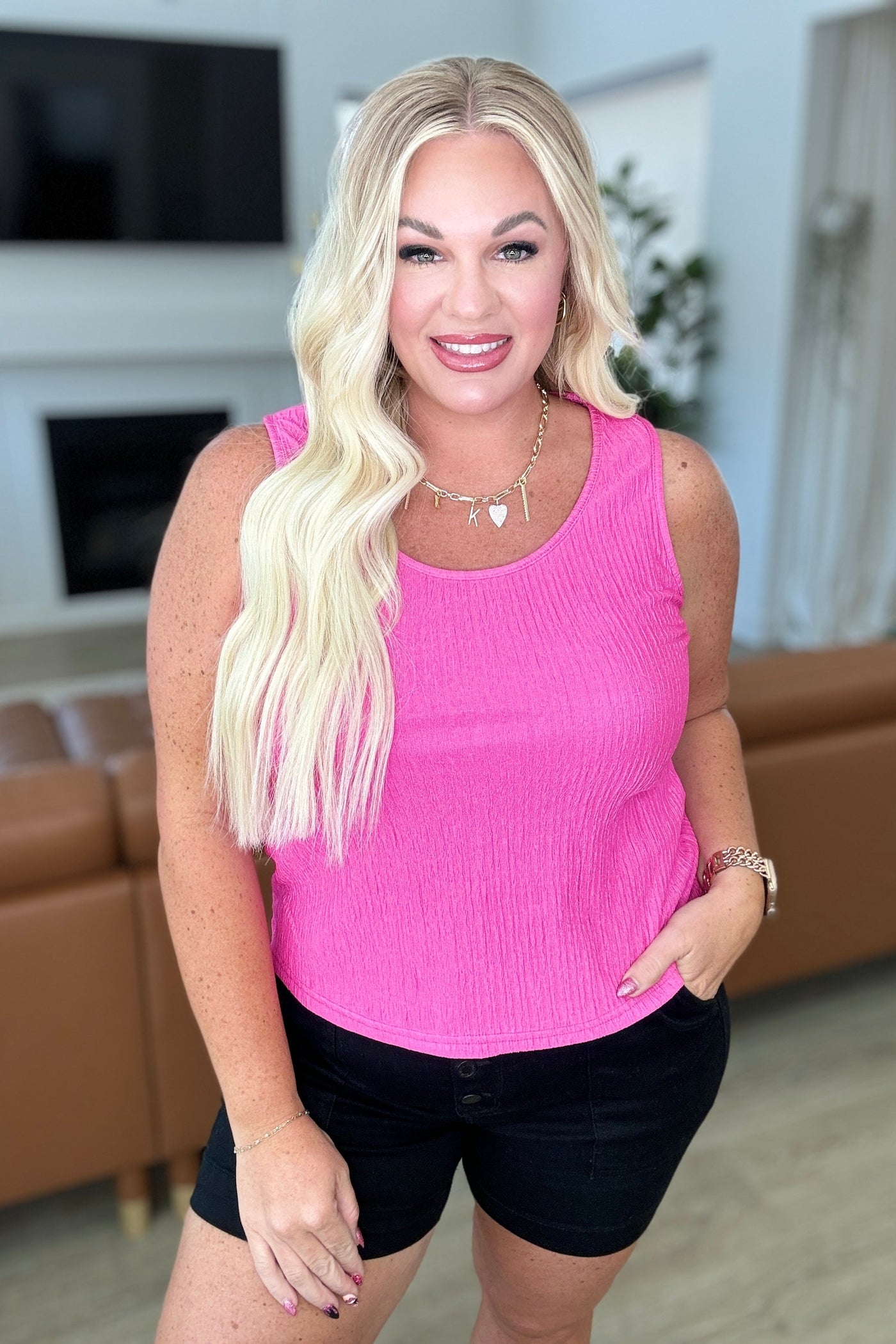 Not A Worry Textured Tank-Tops- Corner Stone Spa and Salon Boutique in Stoughton, Wisconsin