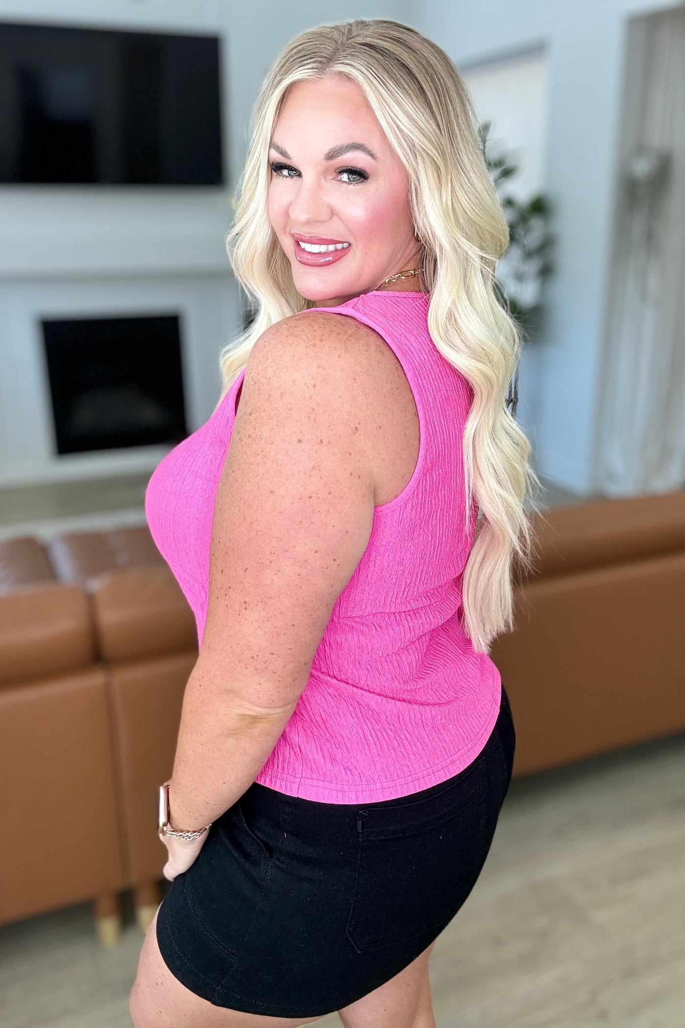 Not A Worry Textured Tank-Tops- Corner Stone Spa and Salon Boutique in Stoughton, Wisconsin