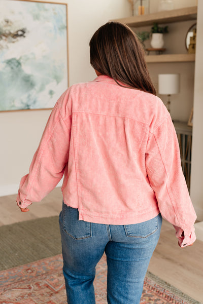 Main Stage Corduroy Jacket in Neon Pink|Corner Stone Spa Boutique-Layers- Corner Stone Spa and Salon Boutique in Stoughton, Wisconsin