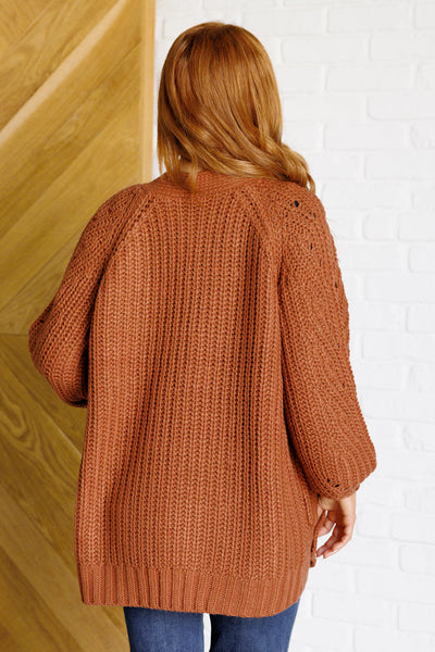 Maybe Monday Cardigan in Chestnut-Layers- Corner Stone Spa and Salon Boutique in Stoughton, Wisconsin