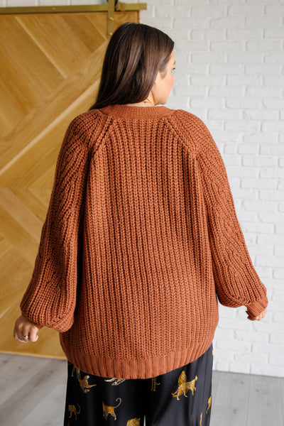 Maybe Monday Cardigan in Chestnut-Layers- Corner Stone Spa and Salon Boutique in Stoughton, Wisconsin