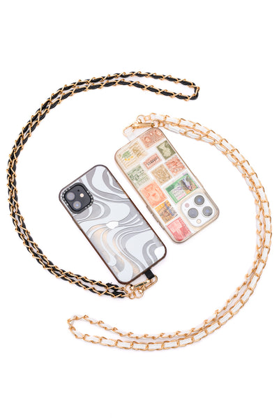 PU Leather Gold Chain Cell Phone Lanyard Set of 2|Corner Stone Spa Boutique-Accessories- Corner Stone Spa and Salon Boutique in Stoughton, Wisconsin