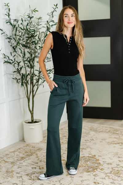 Slow Mornings High Waisted Sweats in Jungle Green-Womens- Corner Stone Spa and Salon Boutique in Stoughton, Wisconsin