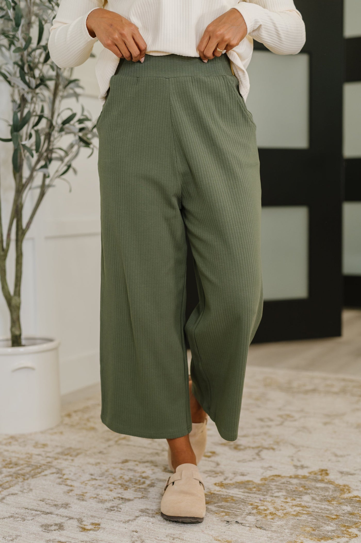Thyme Culottes in Dusty Pine-Womens- Corner Stone Spa and Salon Boutique in Stoughton, Wisconsin