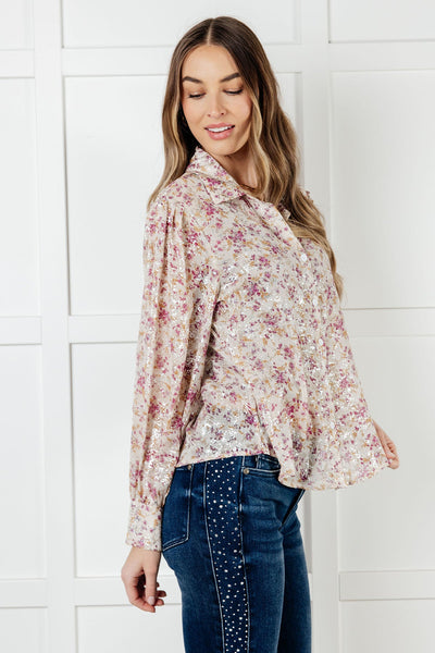 You and I Connect Floral Button Up Blouse|Corner Stone Spa Boutique-Blouses- Corner Stone Spa and Salon Boutique in Stoughton, Wisconsin