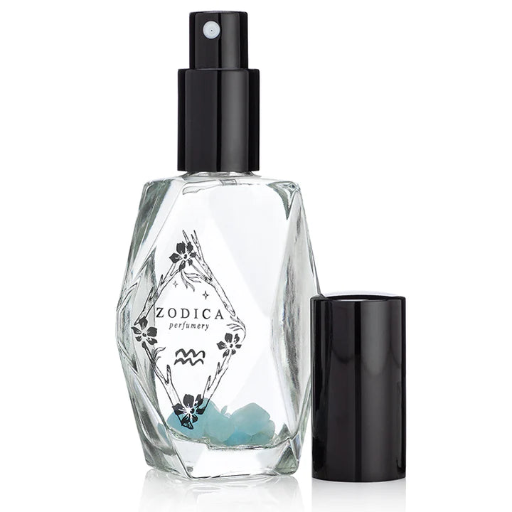 Zodiac Perfumery Aquarius Full Size Crystal Infused Perfume 50ml/1.7oz- Corner Stone Spa and Salon Boutique in Stoughton, Wisconsin