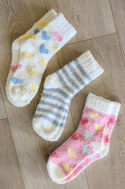 Be Mine Softest Cloud Socks set of 3|Corner Stone Spa Boutique-Womens- Corner Stone Spa and Salon Boutique in Stoughton, Wisconsin