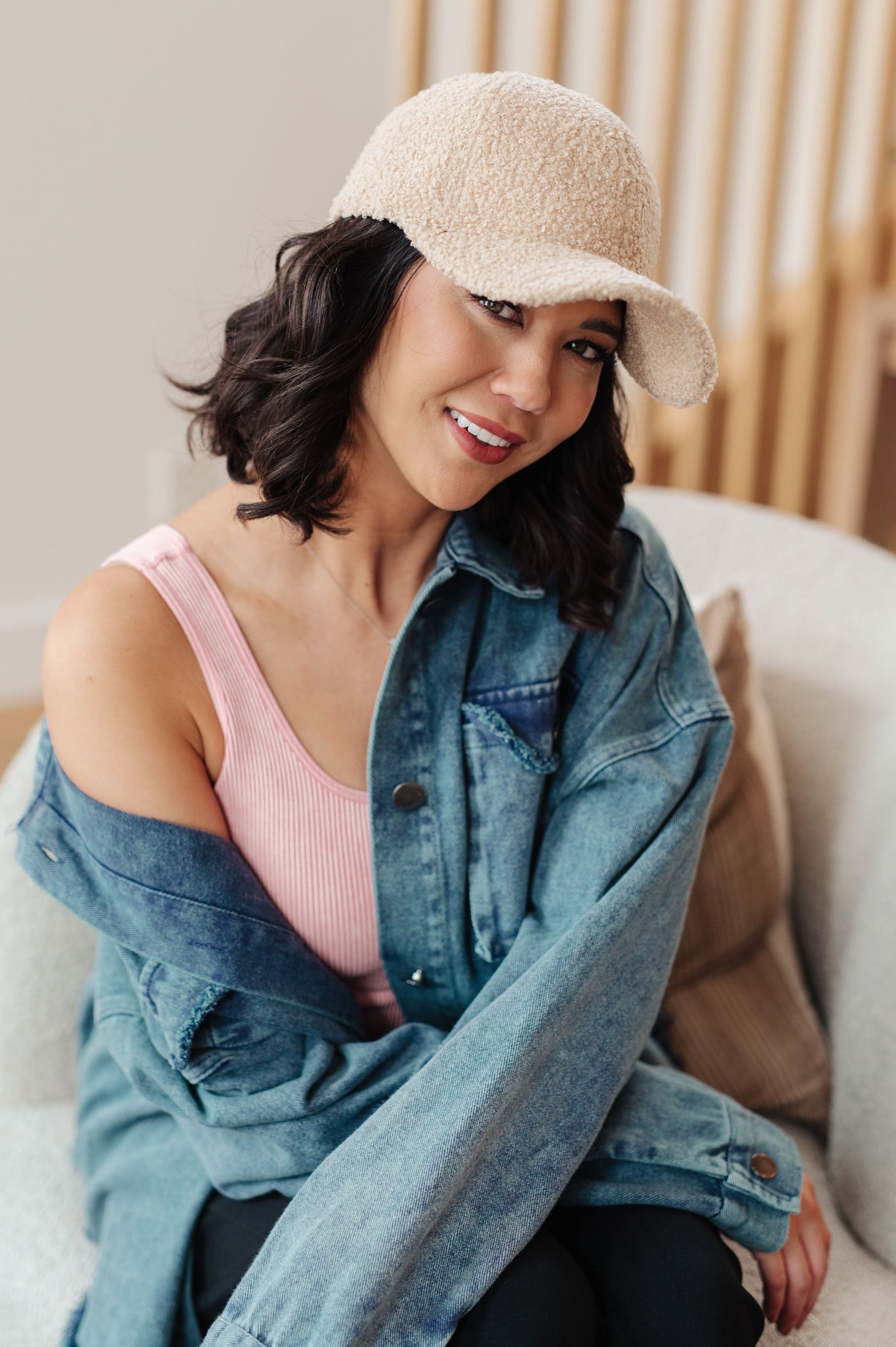 Lyla Sherpa Ball Cap in Khaki|Corner Stone Spa Boutique-Womens- Corner Stone Spa and Salon Boutique in Stoughton, Wisconsin