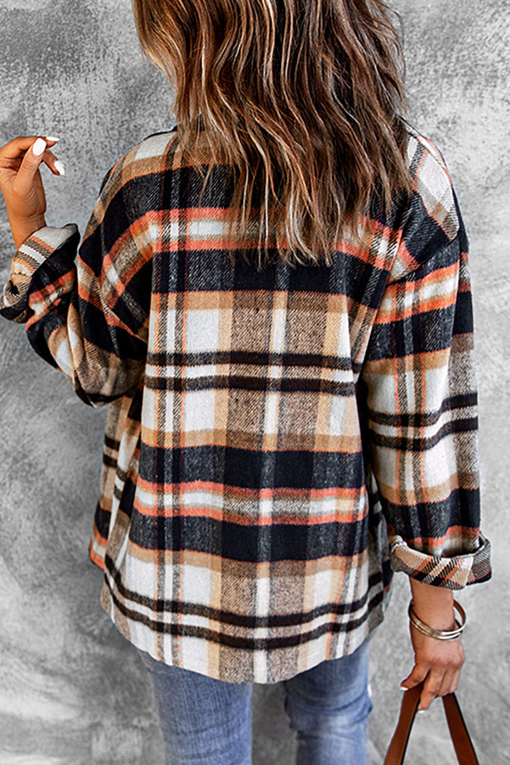 Plaid Button Front Shirt Jacket with Breast Pockets|Corner Stone Spa Boutique- Corner Stone Spa and Salon Boutique in Stoughton, Wisconsin